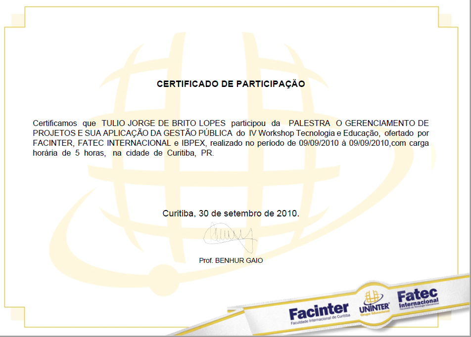 10 -09-09-2010 Gerenciamento de projetos na Gestão Pública