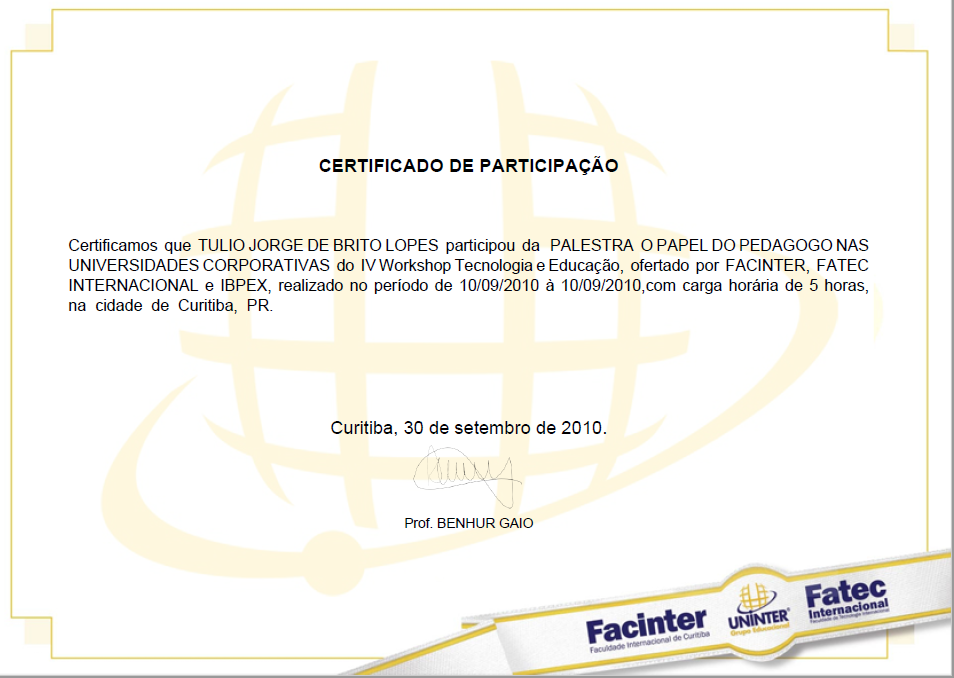 12 -10-09-2010 O Papel do Pedagogo nas Universidades Corporativas
