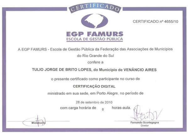 15 -28-09-2010 Certificado - Certificação Digital - FAMURS